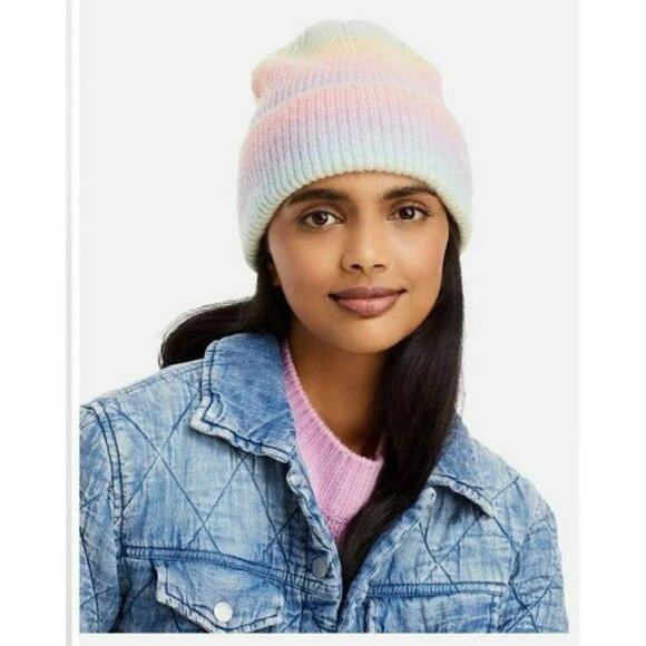 Aqua Women's Space Dye Hat Beanie Rib Knit Cuff (MSRP $58) - Picture 3 of 3
